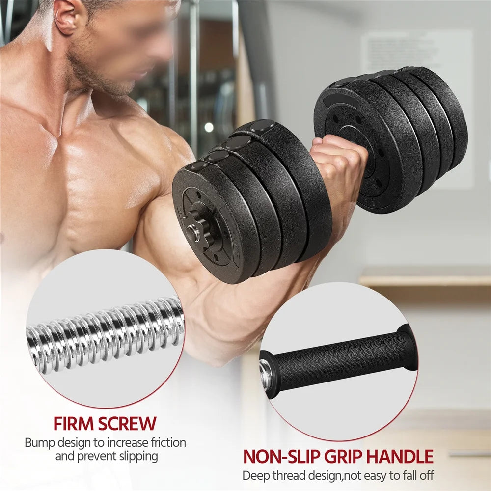 66 Lb. Adjustable Dumbbell Set Black Y506186