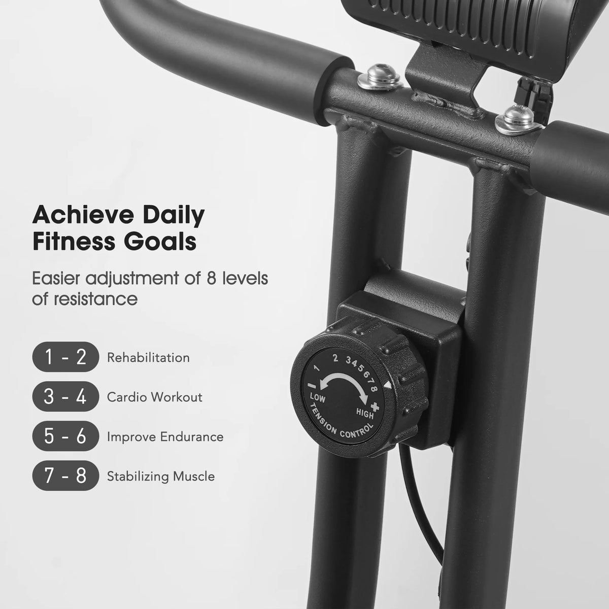 Folding Stationary Exercise Bike with LCD Monitor W307