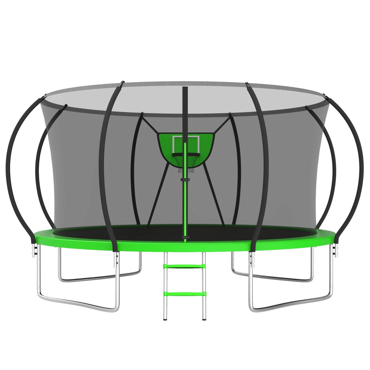 12FT Heavy Duty Trampoline with Enclosure and Basketball Hoop U887105
