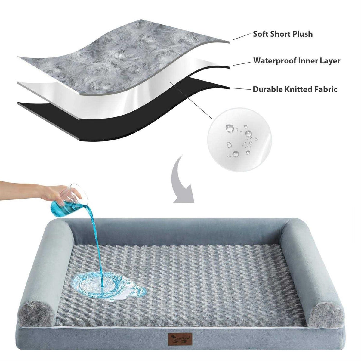 Orthopedic Egg Foam Dog Bed with Removable Washable Cover U4674
