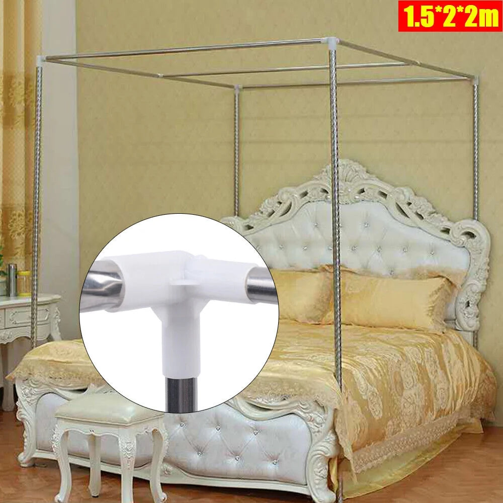 Detachable Silver Stainless Steel Bedding Canopy Frame E901