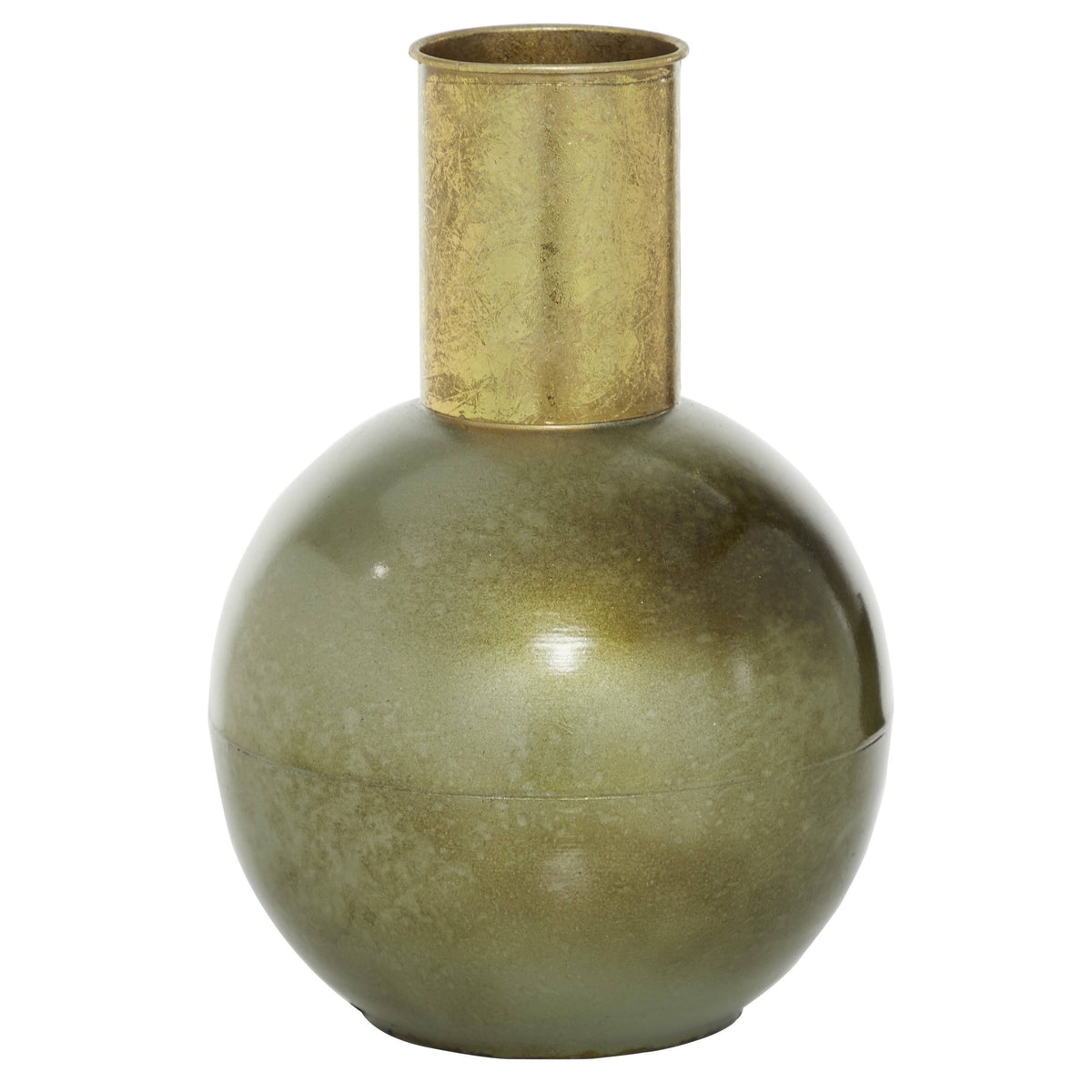 Round Black and Gold Iron Vase L360