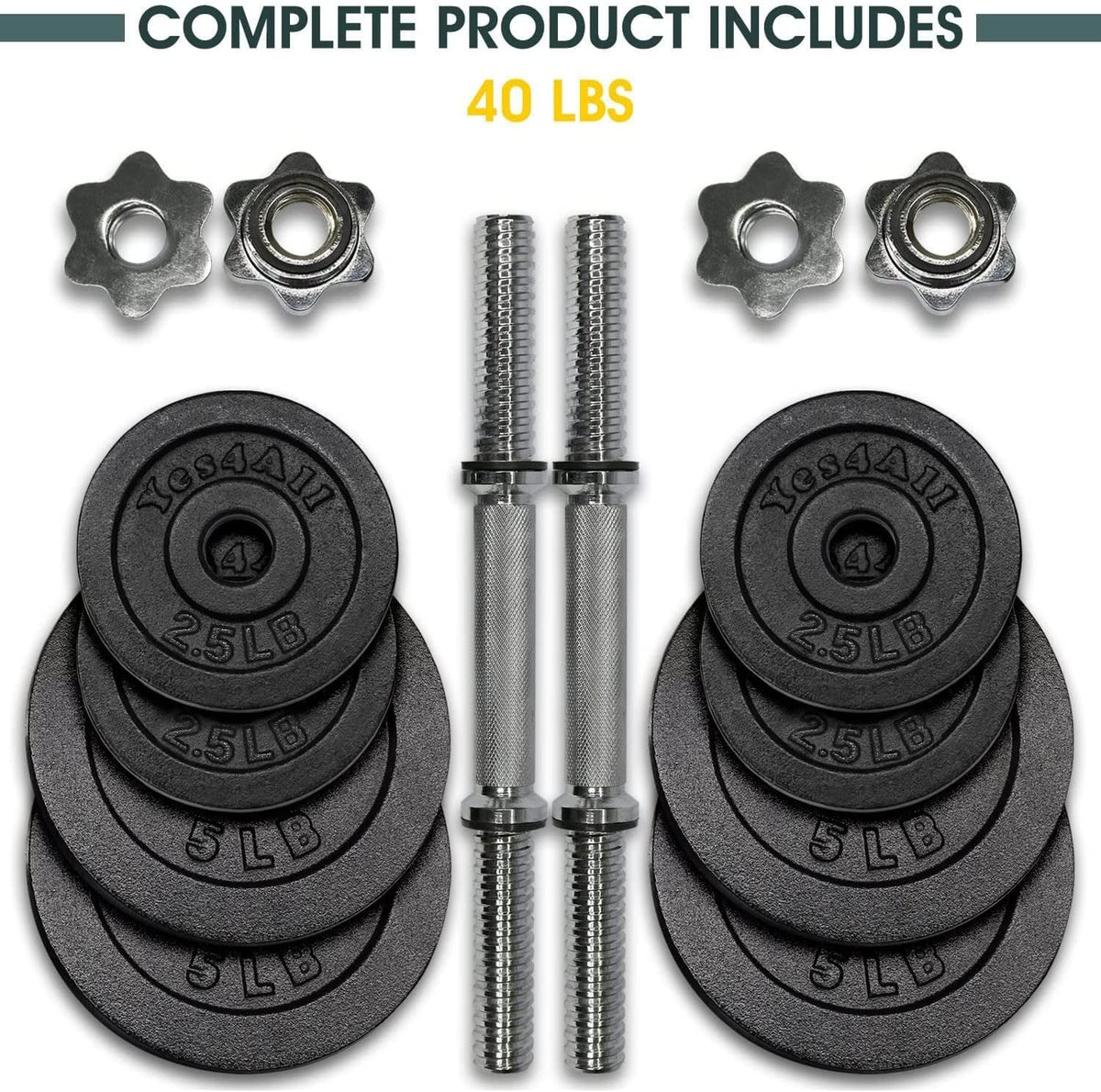 50 lbs Adjustable Cast Iron Dumbbell Set M801