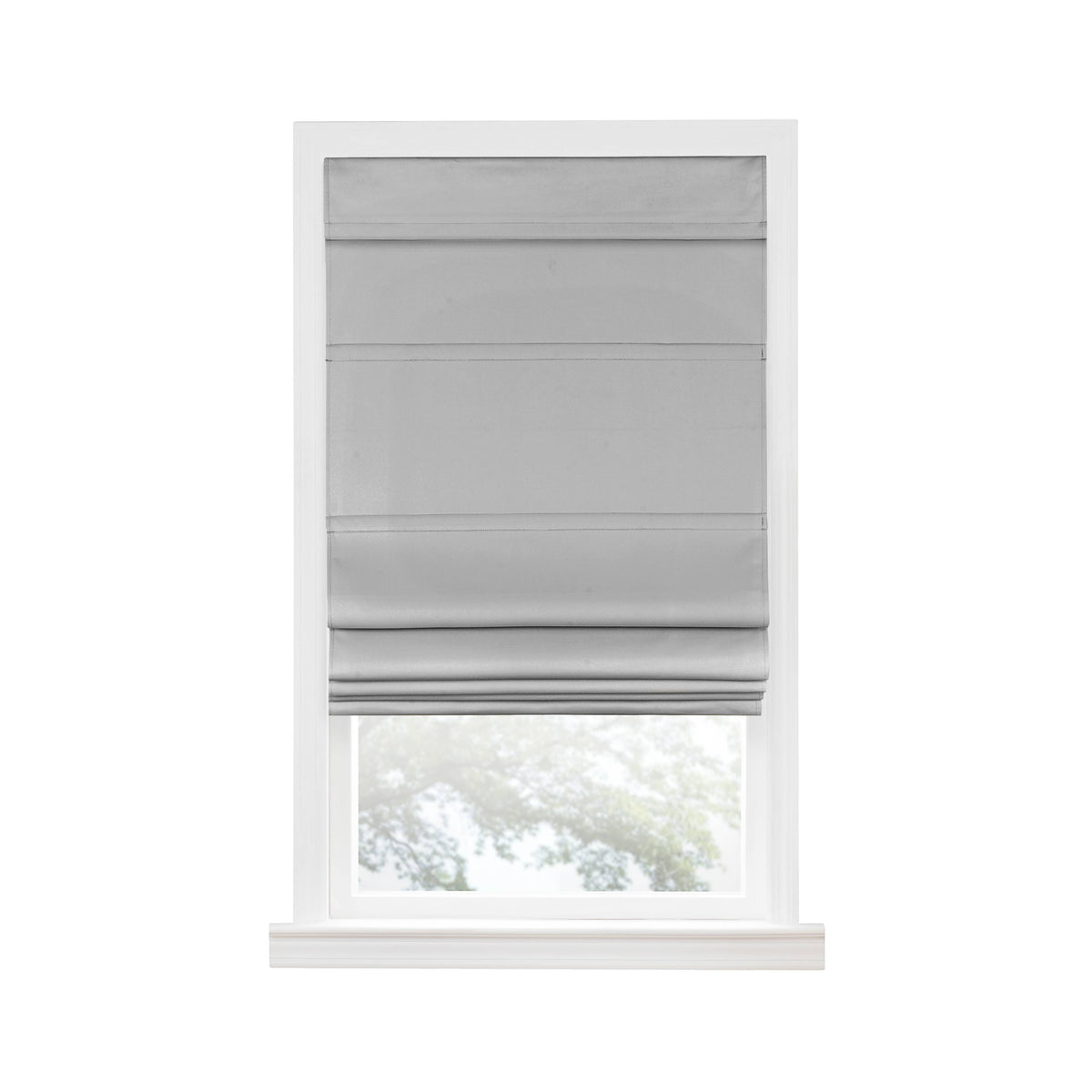 Grey Cordless Blackout Roman Window Shade O90367