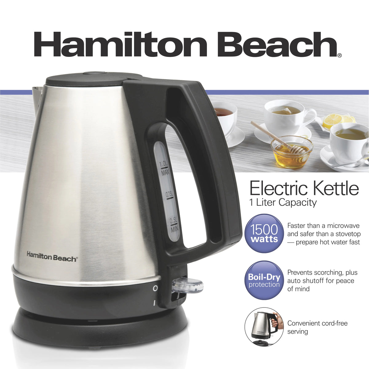 1 Liter Stainless Steel Electric Kettle P320