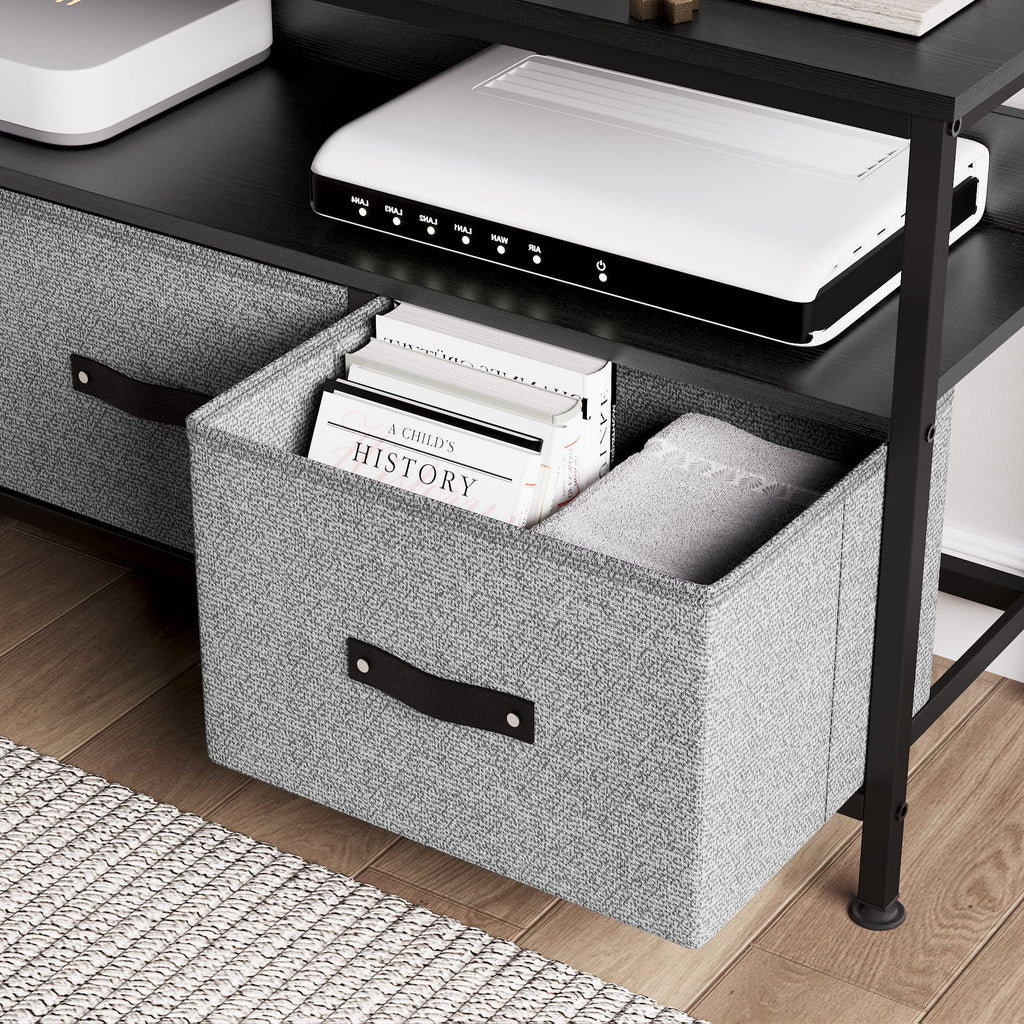 Grey Dresser TV Stand with Drawers and Shelves L25324