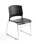 Black Stack Chair with Chrome Frame F714