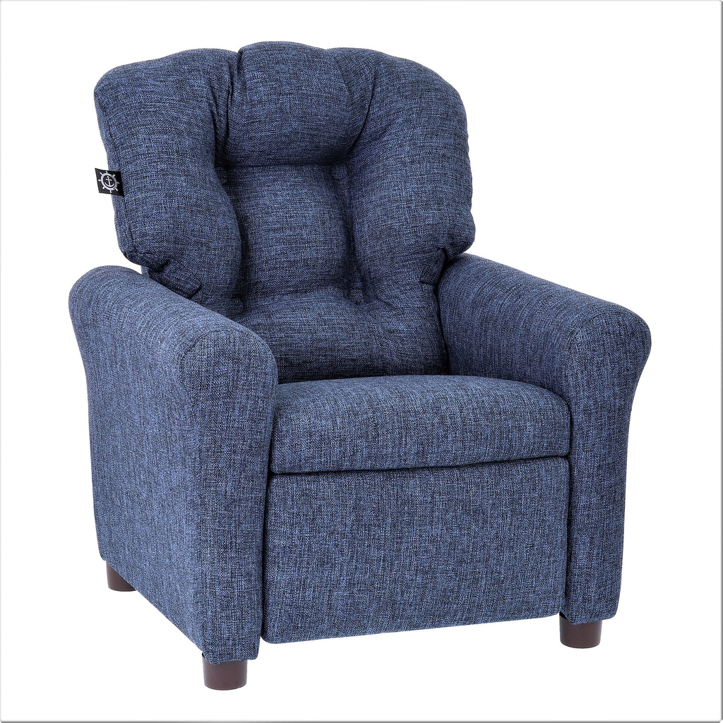 Kids Recliner Chair Polyester Linen Retro Orange O87441