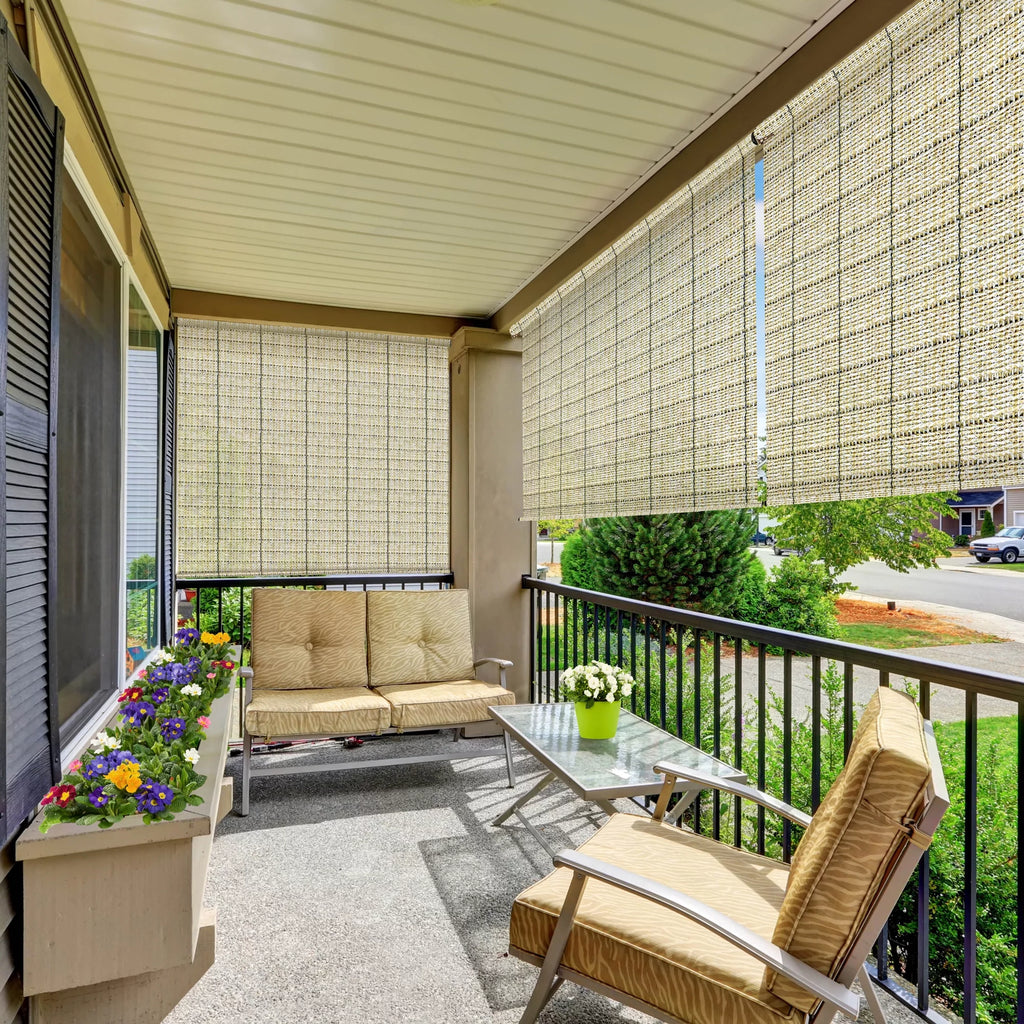 6' x 6' Beige Outdoor Roller Shade T265