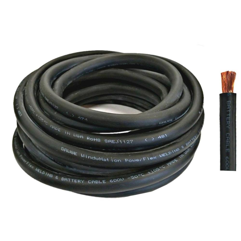 15 ft. 2/0-Gauge Black Pure Copper Flexible Cable Wire O3587