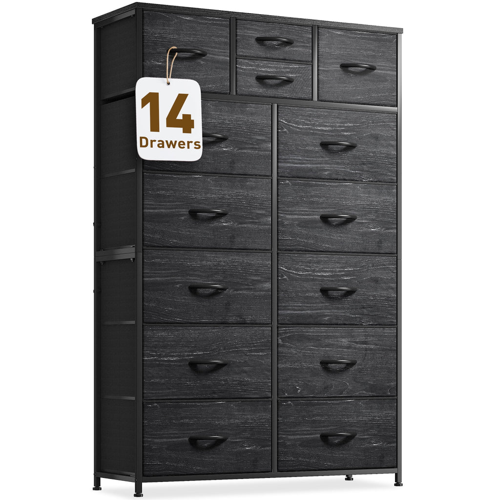 14 Drawer Charcoal Black Dresser Z9198