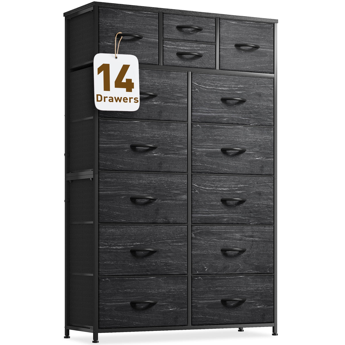 14 Drawer Charcoal Black Dresser Z9198
