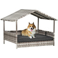 Wicker Elevated Dog House with Removable Cushion P7695