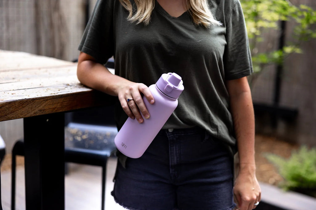 32 fl oz Stainless Steel Water Bottle with Straw Lid H475090