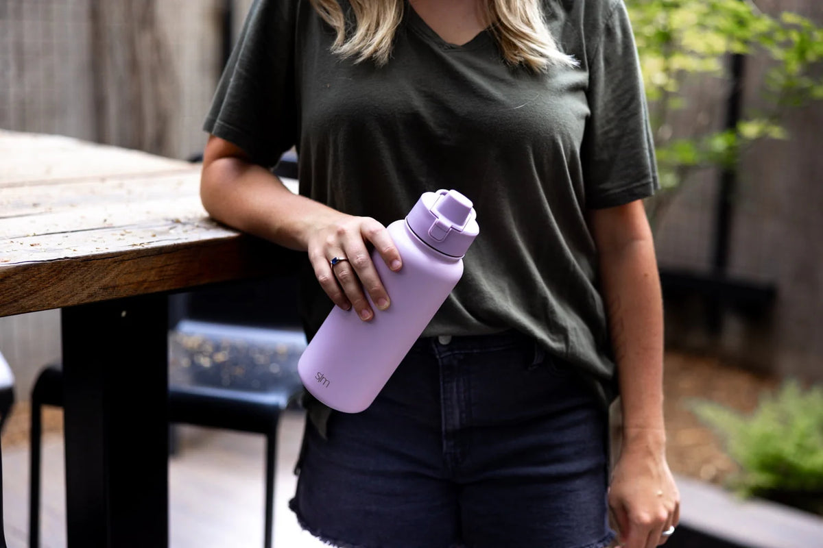 32 fl oz Stainless Steel Water Bottle with Straw Lid H475090