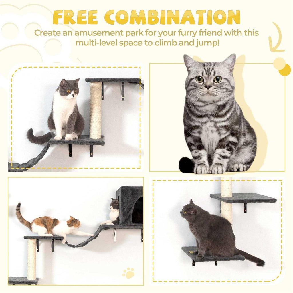 Wall-Mounted Cat Shelves Cat Tree Climber Set P813