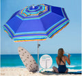 7 Ft Heavy Duty Beach Umbrella with Sand Anchor, Tilt & Carry Bag P17916