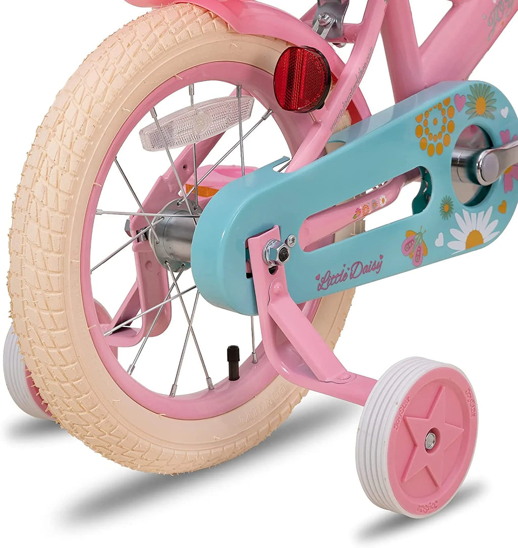 12 Inch Kids Bike with Training Wheels and Basket Pink A3176