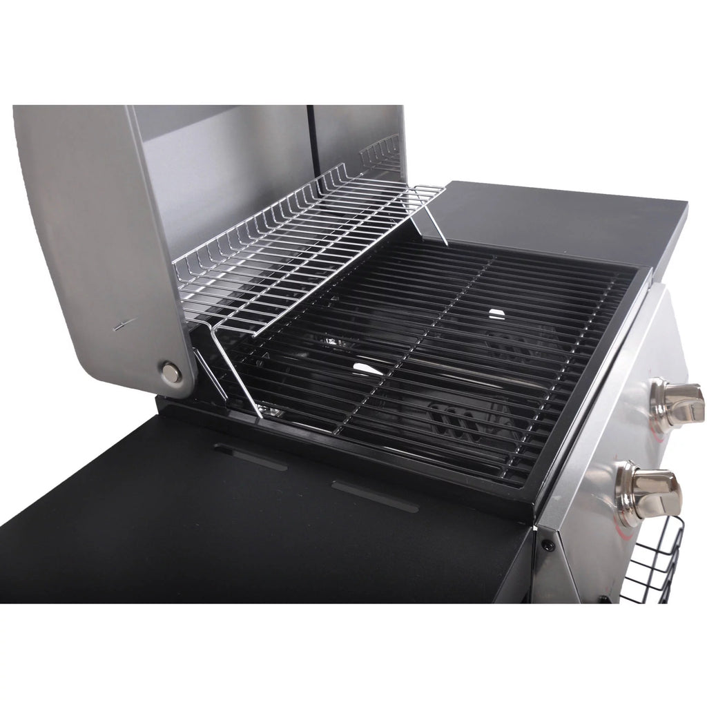 2-Burner Propane Gas Grill, Stainless and Black H443
