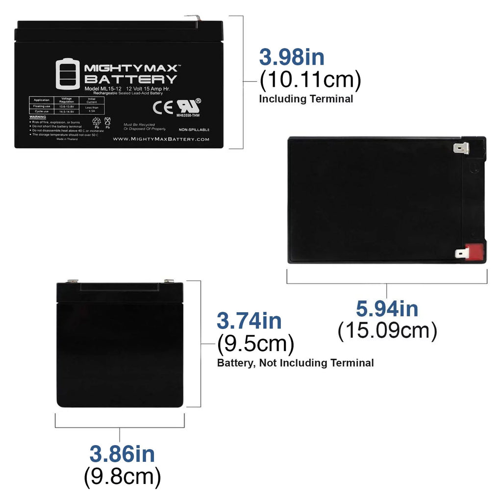 12V 15AH Replacement Battery K4781