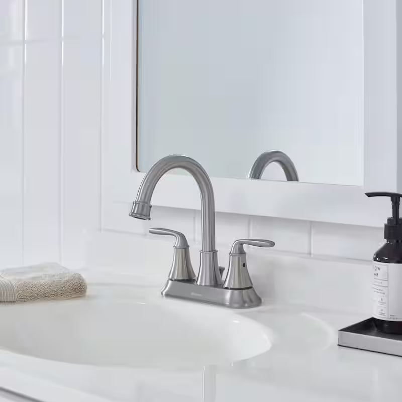 2-Handle High-Arc Bathroom Faucet in Brushed Nickel Z721751
