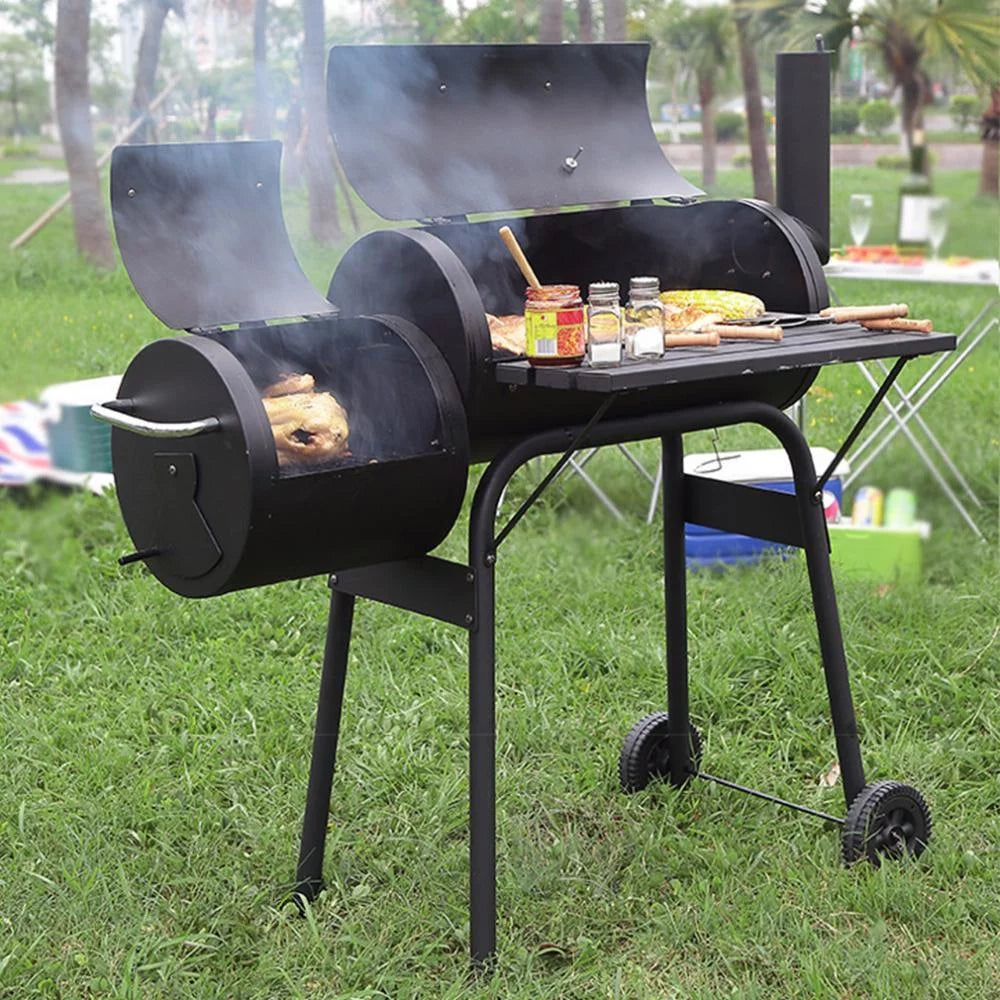 43'' Charcoal Grill with Wheels and Side Fire Box T36206