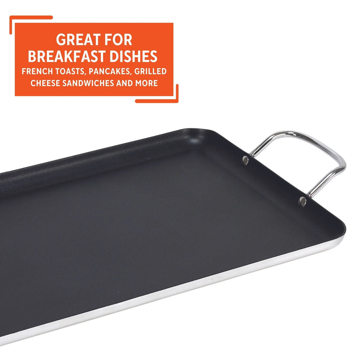 Black 20 x 12 Nonstick Double Burner Griddle K549558