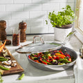 10 Stainless Steel Ceramic Non-Stick Fry Pan with Lid J3168