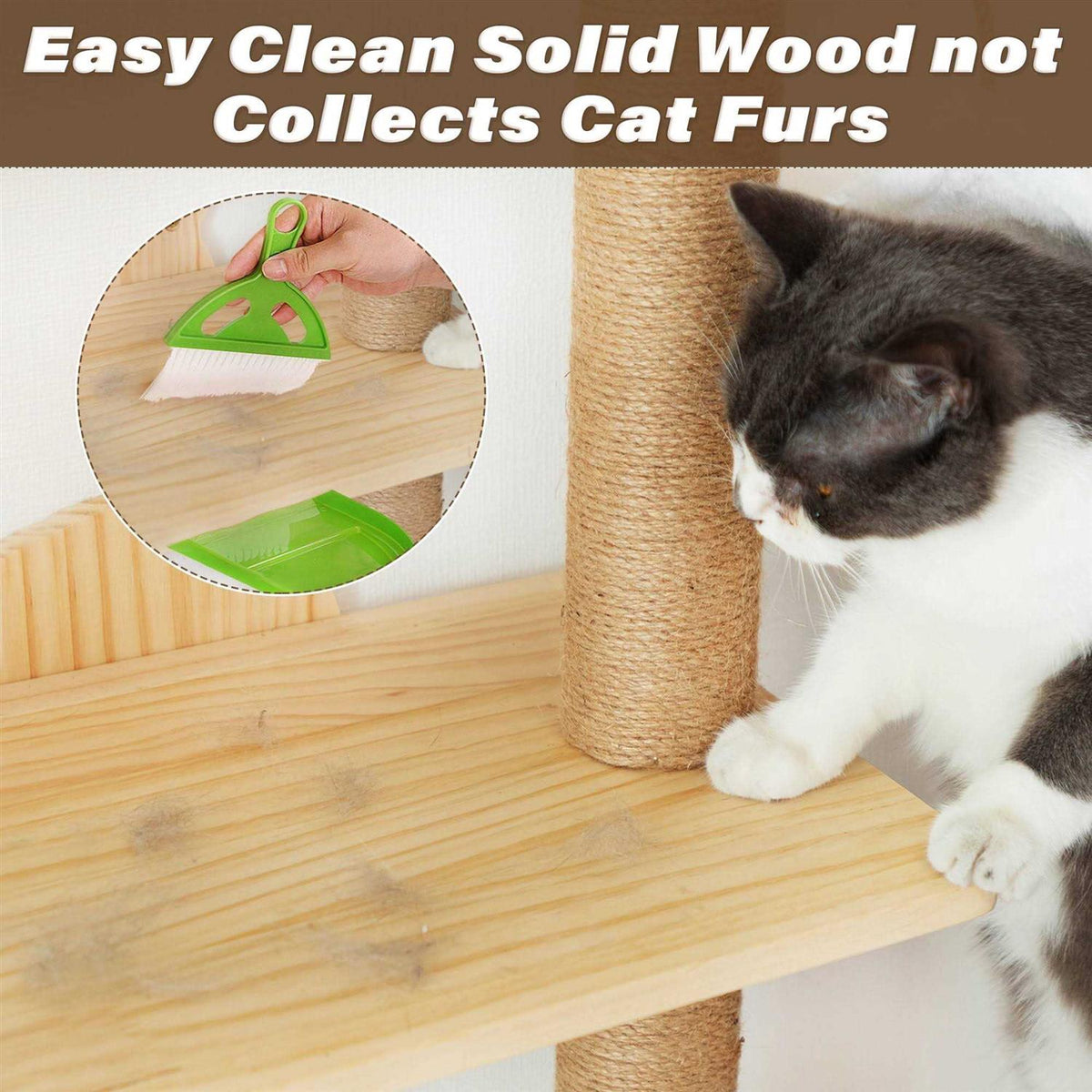 4-Tier Wall Mounted Cat Tree with Hammock K955289