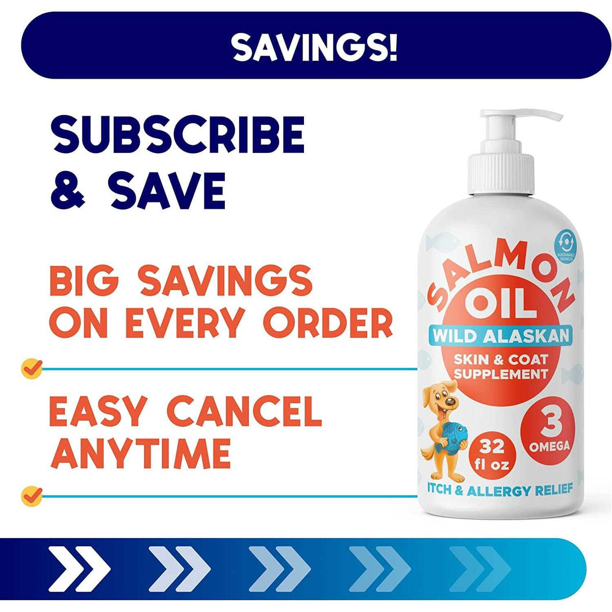 Omega 3 Alaskan Salmon Oil for Dogs V3677