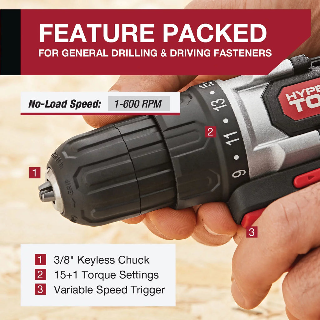 20V Max Lithium-Ion 3/8 inch Cordless Drill 70-Piece Home Tool Set M473