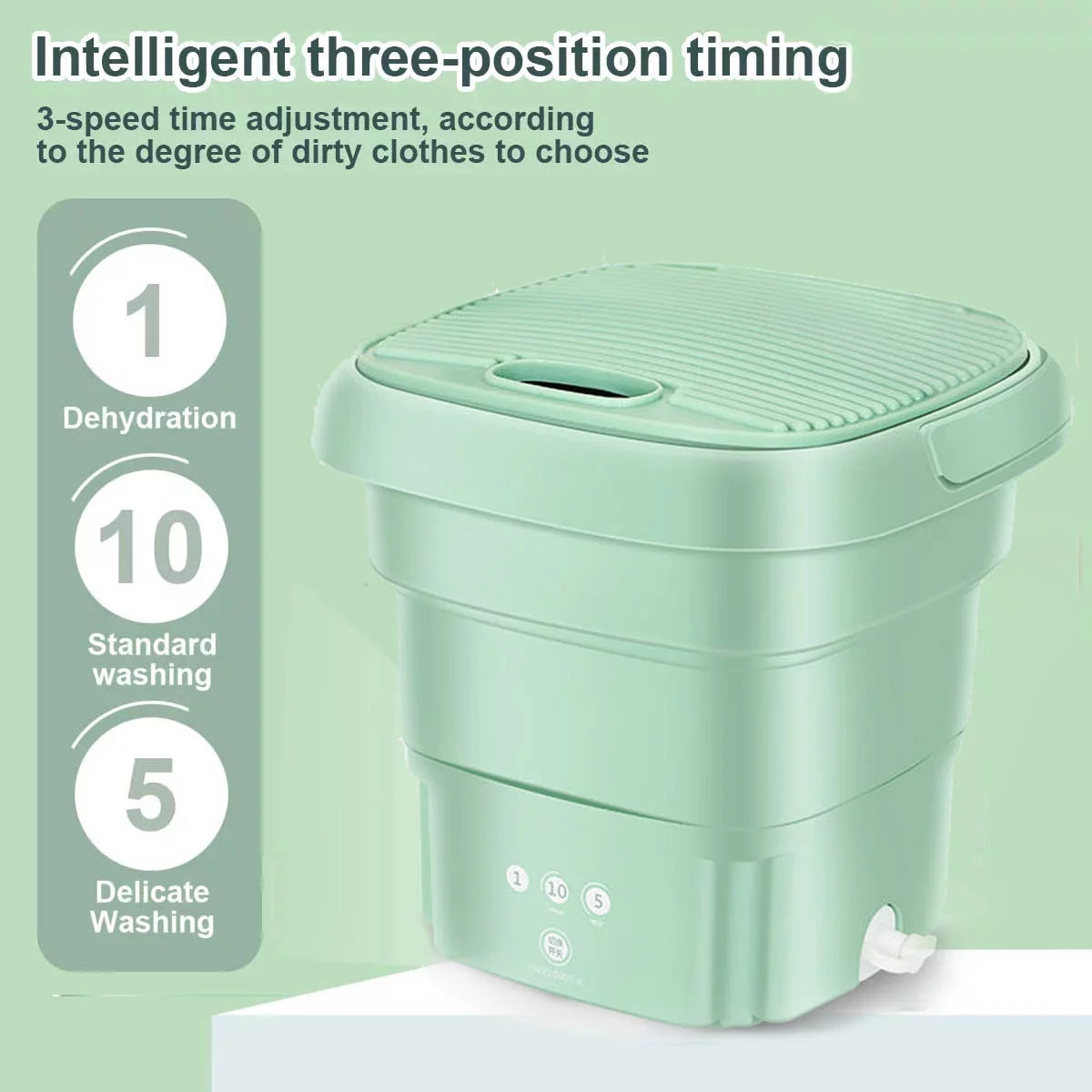 Foldable Mini Washing Machine 3 Speeds Timed Z815754