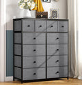 9 Drawer Fabric Dresser with Shelves I467