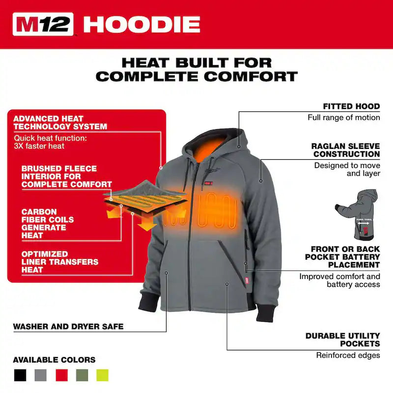Men's 3X-Large Cordless Heated Jacket Hoodie L444