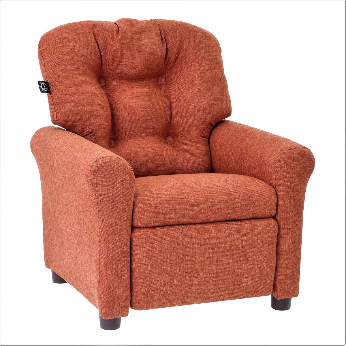 Kids Recliner Chair Polyester Linen Retro Orange O87441