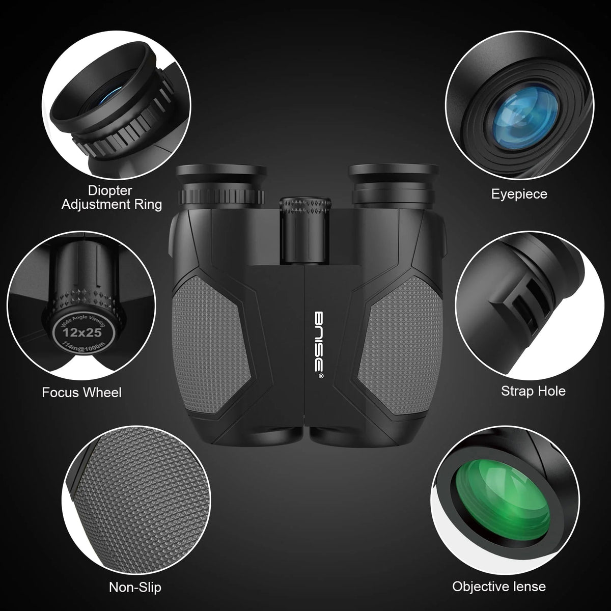 12x25 Compact Binoculars with FMC & BAK4 C15297