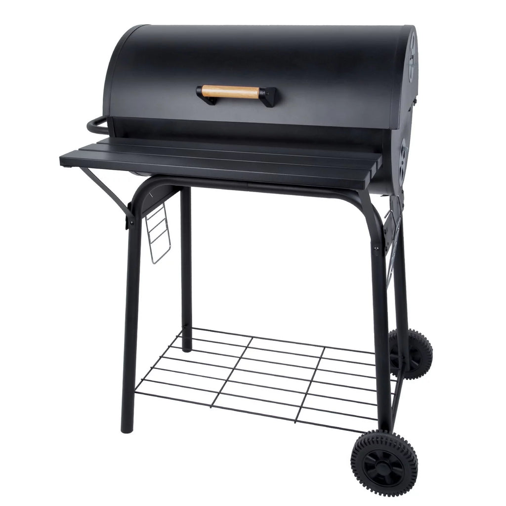 Portable Barrel Charcoal BBQ Grill with Front Shelf E806878