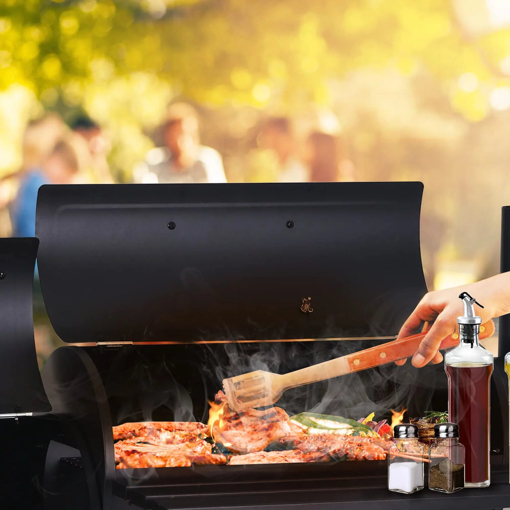 43'' Charcoal Grill with Wheels and Side Fire Box T36206