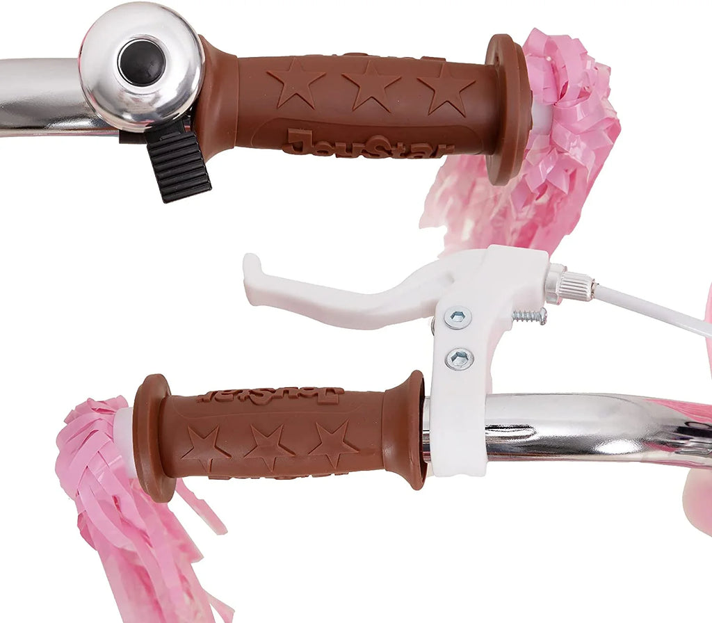 12 Inch Kids Bike with Training Wheels and Basket Pink A3176