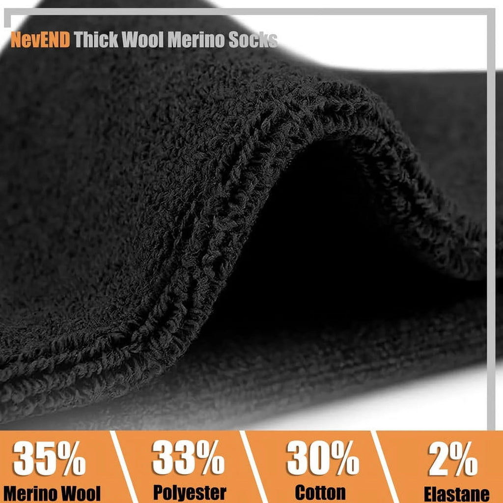 6 Pairs Wool Merino Thermal Boot Socks Size 10-13 T897404