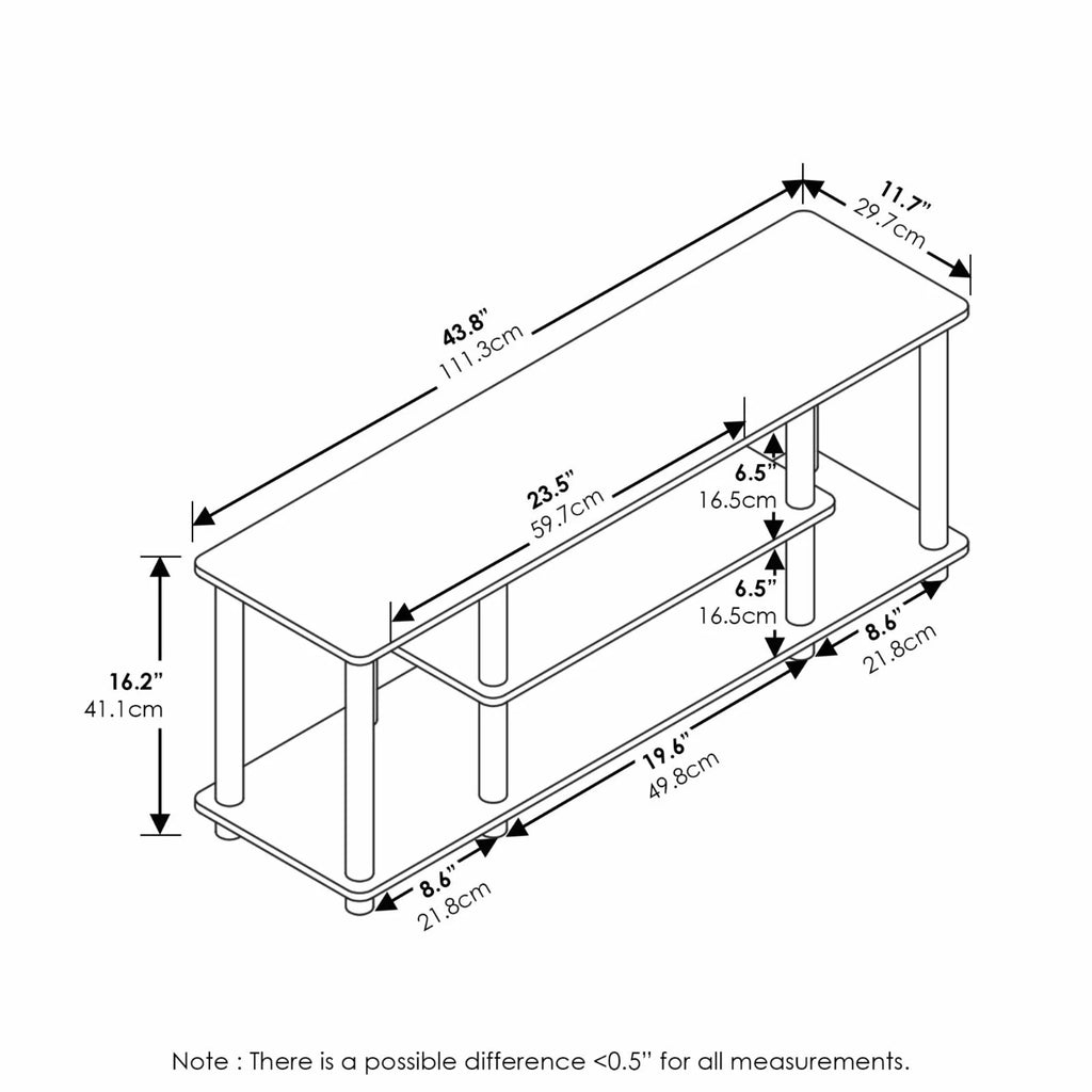 3-Tier Oak White TV Stands O652