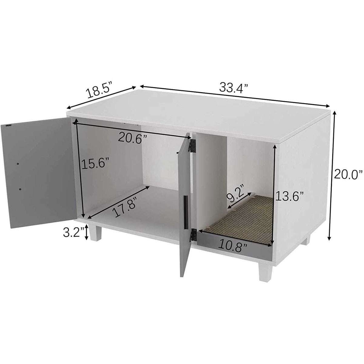Modern Wood Pet Crate Cat Washroom Litter Box Enclosure O23085