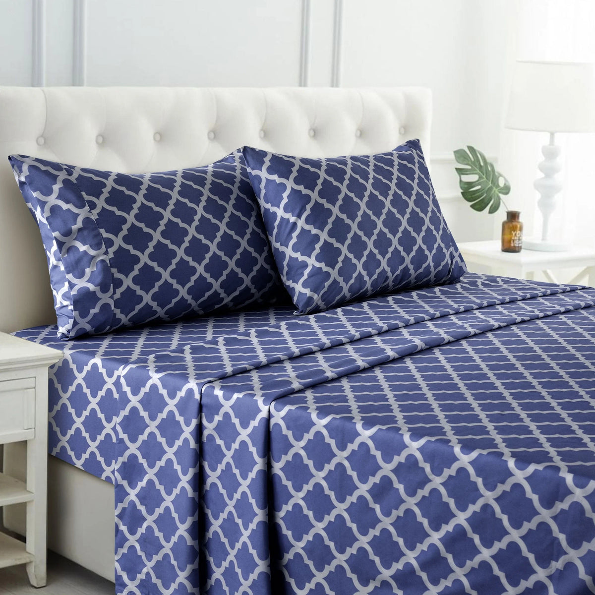 Queen Size 4 Piece Microfiber Deep Pocket Bed Sheets Set D532693