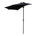 Half Round Vented Patio Wall Umbrella Black A6099
