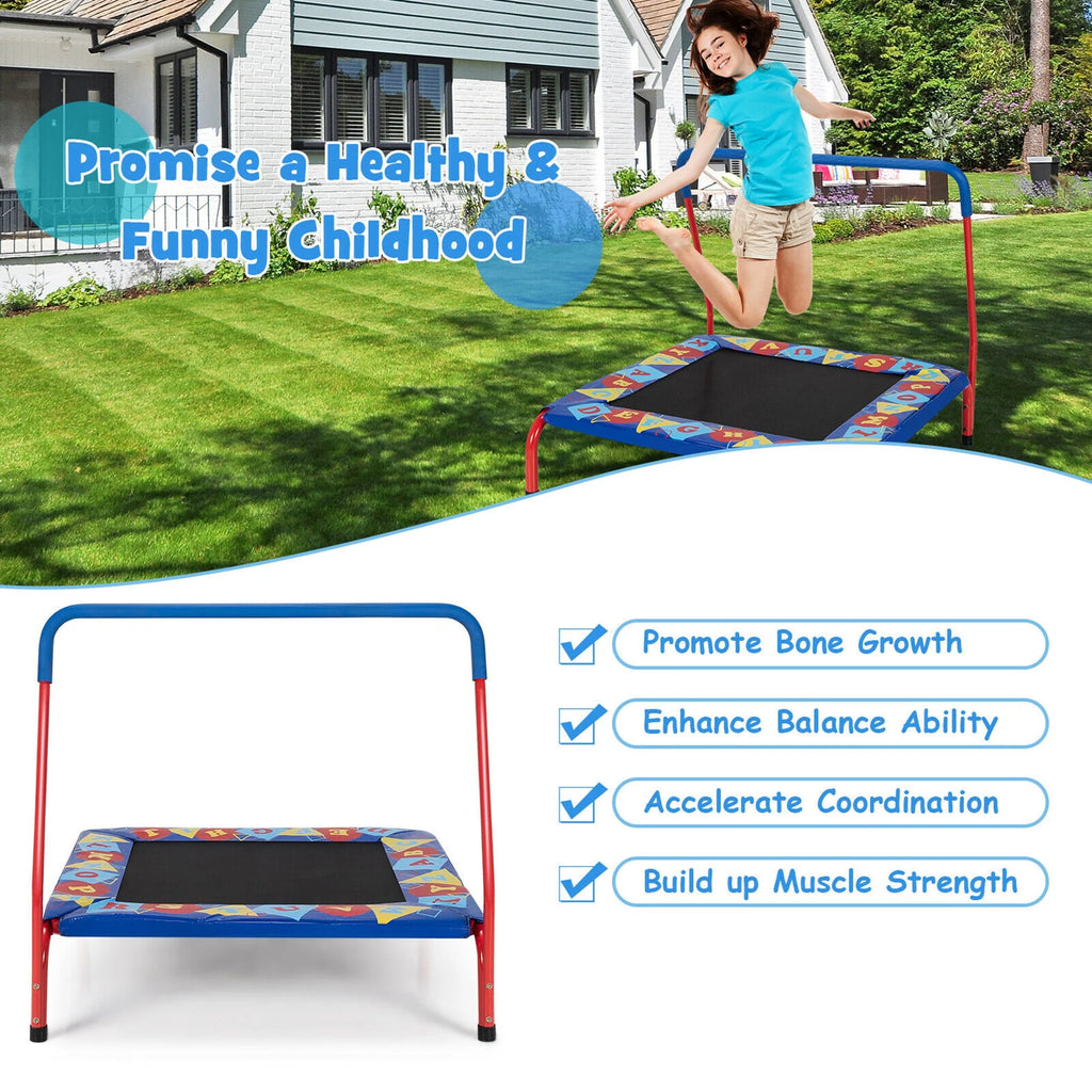 36'' Kids Square Trampoline with Foam Handrail C86932