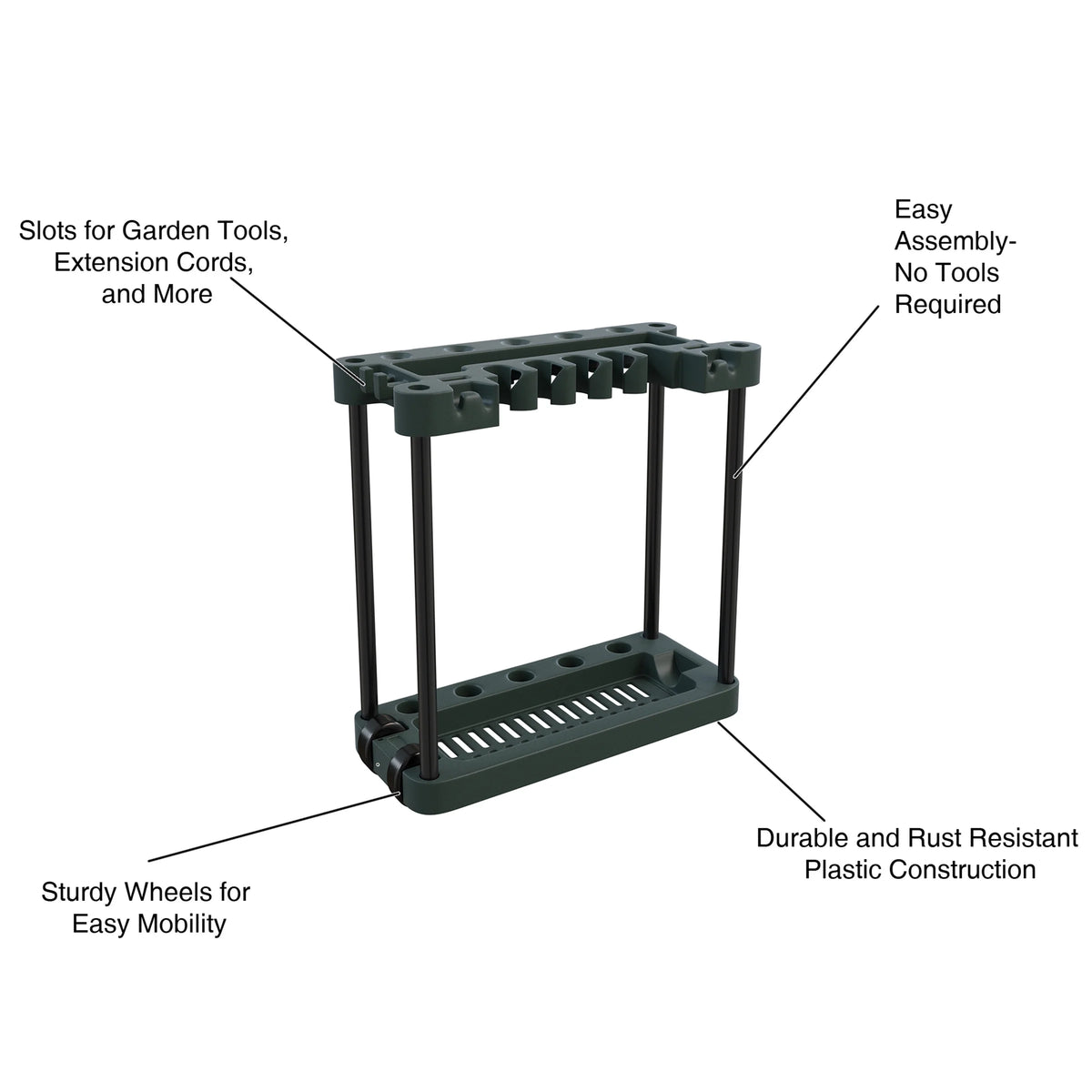 Portable Rolling Garden Tool Organizer with Wheels U341