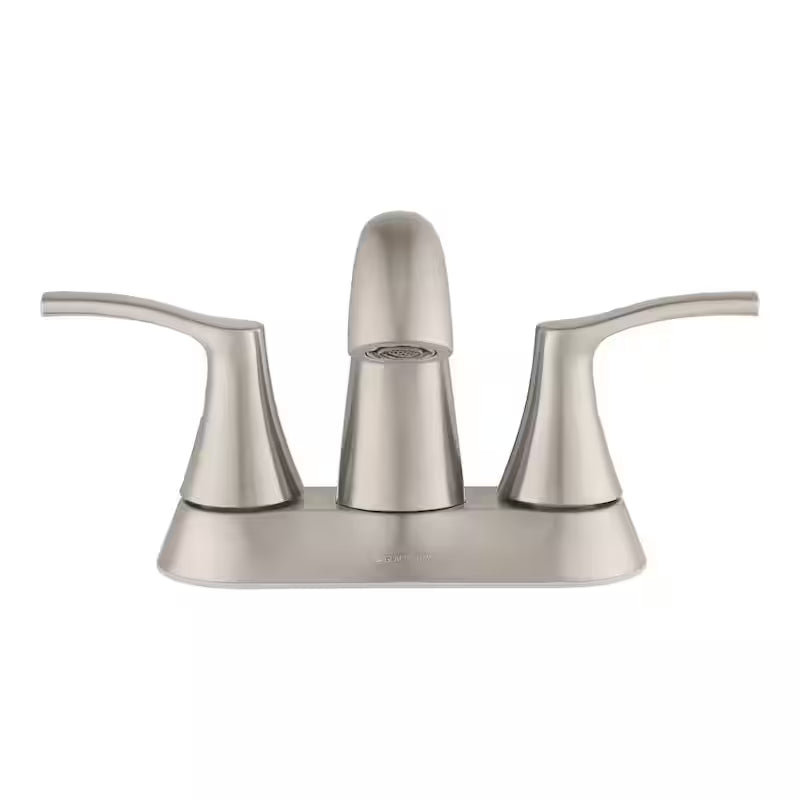 4 in. Centerset Double-Handle High-Arc Bathroom Faucet in Brushed Nickel T8862
