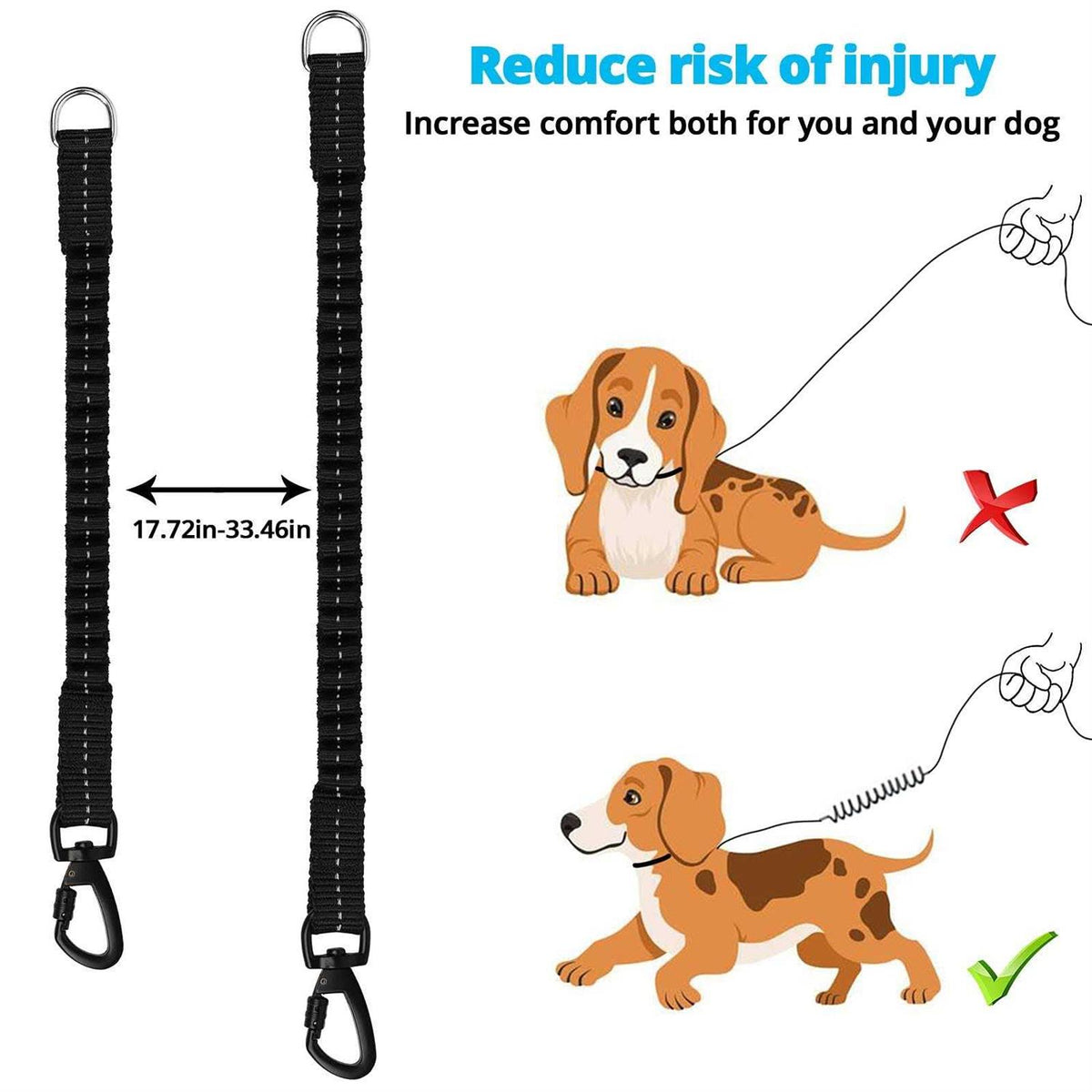 Heavy Duty Reflective Bungee Dog Leash F514