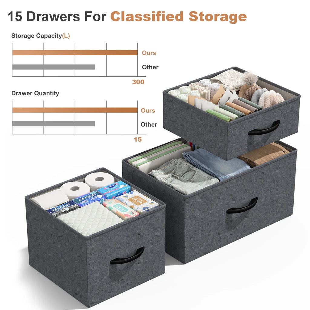 14 Drawer Charcoal Black Dresser Z9198