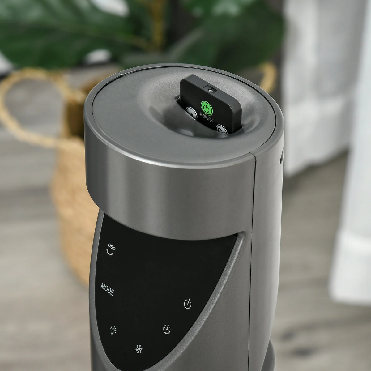 Grey Oscillating Tower Fan with Air Filter S631